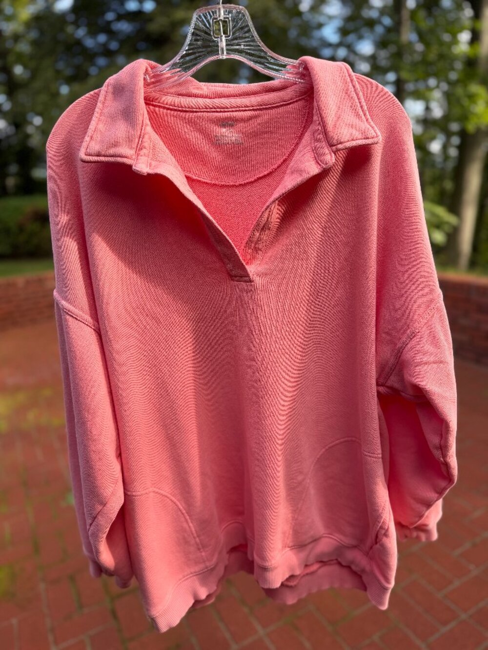 Aerie Happy Henley Everyday Polo Sweatshirt (oversized)